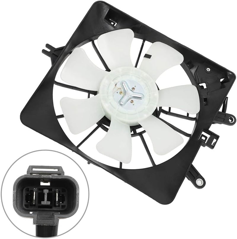 ASAPE A/C Condenser Fan Assembly Fit for 2007-2008 for H-onda Fit - Image 2
